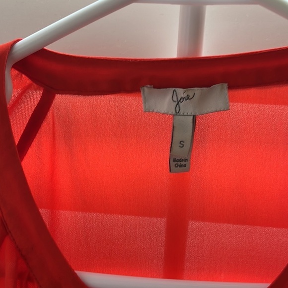 Josie buttons down blouse red silk size s - Picture 3 of 7